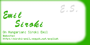 emil siroki business card